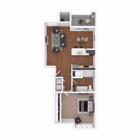 Garden One Bedroom One Bath 6943-102 floor plan